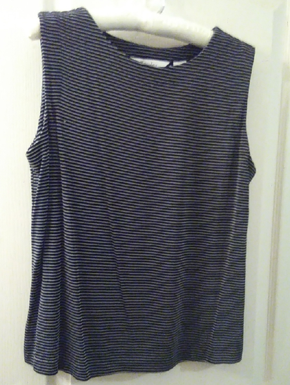 Striped Sleeveless Knit Top in Black and White